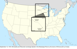 Map of the change to the United States in central North America on September 13, 1918