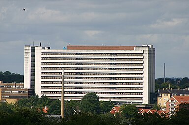 Regionshospitalet Viborg er et typisk eksempel på 1970'ernes hospitalshøjhuse.