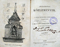 Az I. kötet címoldala 1859-ből