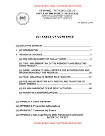 Reporte de OIG de 2009 sobre Stellar Wind, nombre en clave de una de las operaciones de recogida de datos (pinche en la imagen para ver el informe completo).