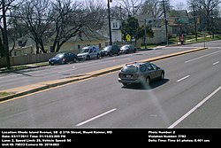 Speed camera in Mount Rainier, Maryland catching a station wagon speeding on US 1