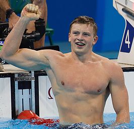 Adam Peaty na zijn gouden olympische race (2016)