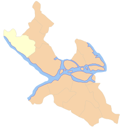 Location of Hässelby-Vällingby within Stockholm Municipality shown in yellow