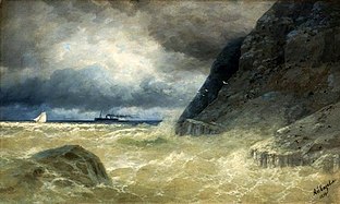 Seascape with a steamer (1886)