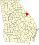 State map highlighting Columbia County