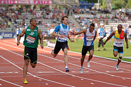 Emmanuel Biron (tweede van rechts) tijdens de Franse kampioenschappen van 2013.