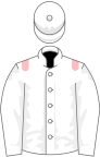 White, pink epaulets, quartered cap