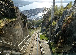 Fløyen funicular station approach