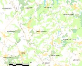 Mapa obce Saint-Jouvent