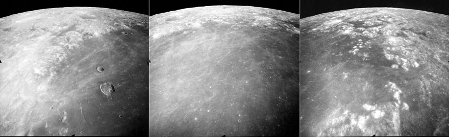 Acima estão três imagens da parte norte do Mare Crisium, na Lua, capturadas pelo astronauta Ronald Evans, da nave Apollo 17, em 1972, a partir de uma altitude de 118 km, durante a vigésima sétima volta em torno do satélite. Na parte direita está a margem leste do Mare Crisium, com a parte norte do Promontorium Agarum visível em primeiro plano, e o Mare Anguis próximo ao horizonte central. A cratera Eimmart é visível em ambas as fotografias, como uma mancha brilhante (perto do topo de cada imagem). A terceira foto (a partir da esquerda) mostra uma evidente ausência de grandes crateras, indicando a ocorrência de basalto relativamente recente; a cretera Eimmart C é visível como um anel no limite do mar, próximo ao centro. A foto da esquerda mostra a margem ocidental do Mare Crisium, com a cratera Peirce (maior) e Swift (menor) dentro do Mare Crisium, e a grande cratera Cleomedes perto do horizonte central. Os raios da cratera Proclus (mais a oeste, não mostrada na imagem) são proeminentes. Estas imagens foram feitas com uma diferença de poucos minutos, uma em relação à outra.