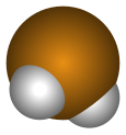 Space-filling model of the hydrogen telluride molecule