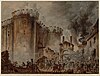 A painting depicting the storming of the Bastille, 1789