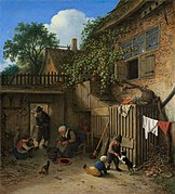 Adriaen van Ostade : The Cottage Dooryard - 1673.