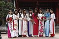 The student girls wearing Áo dài, November 2013