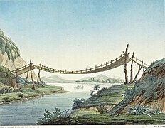 Pont de cordage de Penipe. Alexander von Humboldt (1813), Vues des Cordillères, et monuments des peuples indigènes de l'Amérique.