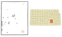 Location within Butler County and Kansas