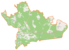 Mapa konturowa gminy Miedzichowo, blisko centrum po prawej na dole znajduje się punkt z opisem „Sępolno”