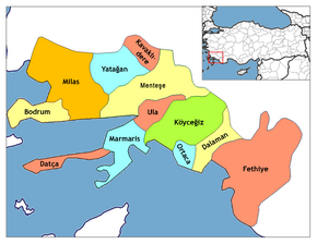 Hartă de poziționare pentru Muğla