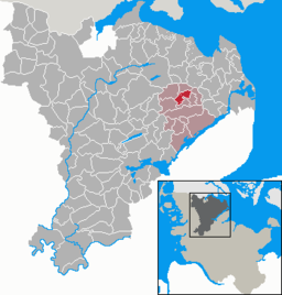 Läget för kommunen Saustrup i Kreis Schleswig-Flensburg