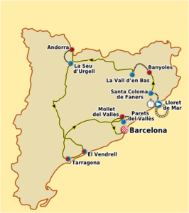 Routekaart van de Ronde van Catalonië 2011