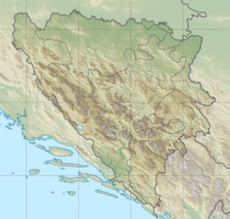 Location of the artificial lake in Bosnia and Herzegovina.