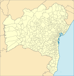 Mapa konturowa Bahia, po prawej znajduje się punkt z opisem „Salvador”