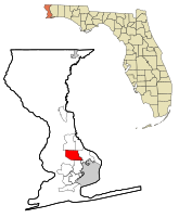 Location in Escambia County and the state of Florida