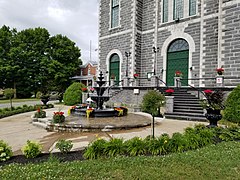 Fountain erected in 2017 in front of the church.