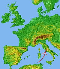 Localização da cidade na Europa