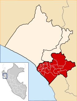 Location of Chiclayo in the Lambayeque Region