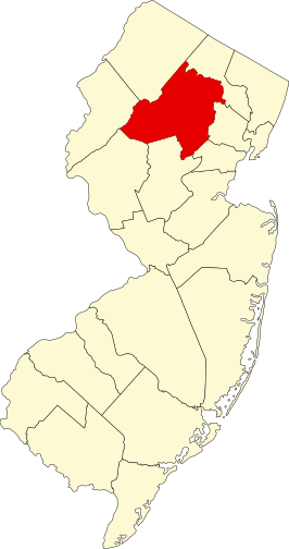 Locatie van Morris County in New Jersey