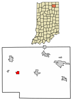 Location of Kimmell in Noble County, Indiana.