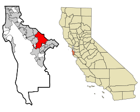 Poziția localității Redwood City