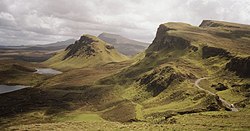 A Quiraing vidéke a Trotternish-félszigeten, Skye északnyugati részén