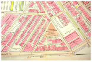 1908 map of Boston including Chickering Hall