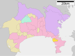 Location of Hayama in Kanagawa Prefecture