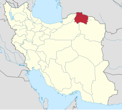 Location of North Khorasan province within Iran