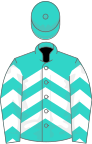 Turquoise, white chevrons