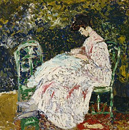 Femme cousant dans un jardin, entre 1896 et 1927, musée des Augustins de Toulouse.