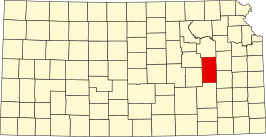 Locatie van Lyon County in Kansas