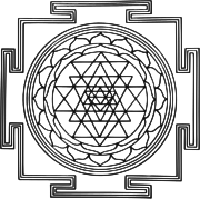 The Lalita Sahasranama in diagrammatic form, showing how its nine interlocking triangles form a total of 43 smaller triangles.