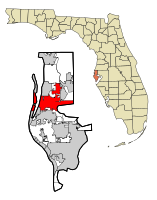 Location in Pinellas County and the state of Florida