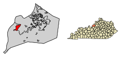 Location of Shively in Jefferson County, Kentucky