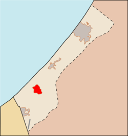 Location o Khan Yunis in the Gaza Strip