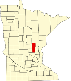 Karte von Mille Lacs County innerhalb von Minnesota