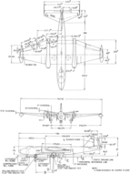 3-view line drawing of the Martin B-57A Canberra