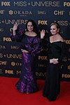 Gloria Diaz, Miss Universe 1969, and Margarita Moran, Miss Universe 1973, at the Miss Universe 2016 red carpet - Mall of Asia Arena, Manila, the Philippines