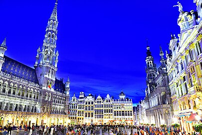 The Grand-Place during the blue hour