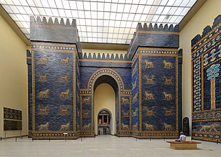 Reconstruction of the Ishtar Gate, c.605-539 BC, glazed bricks, Pergamon Museum[4]