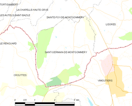 Mapa obce Saint-Germain-de-Montgommery